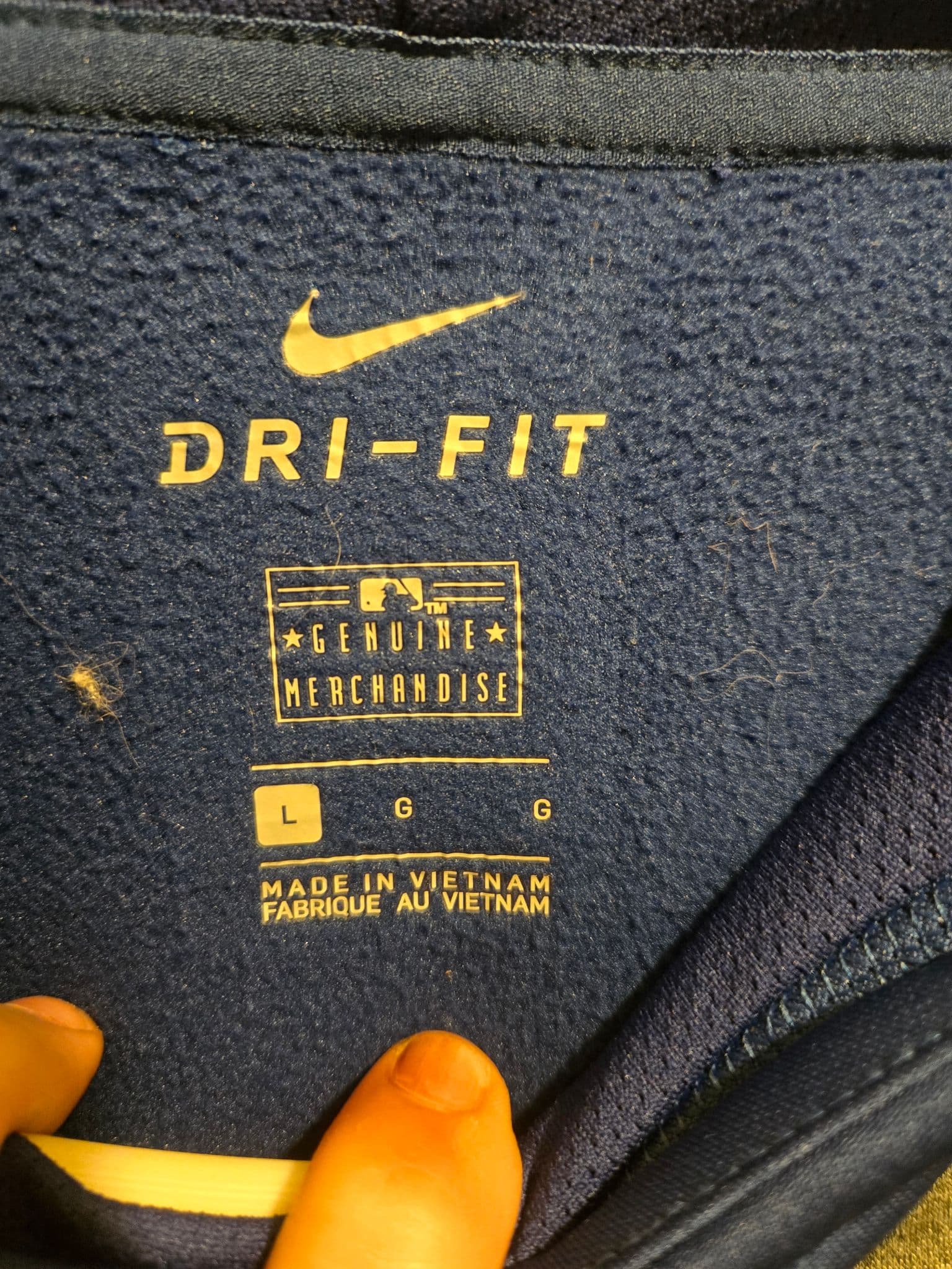 Nike Hoodie Mens L New York Mets Dri-Fit Pullover Gray Blue Sweatshirt - Thumbnail 2