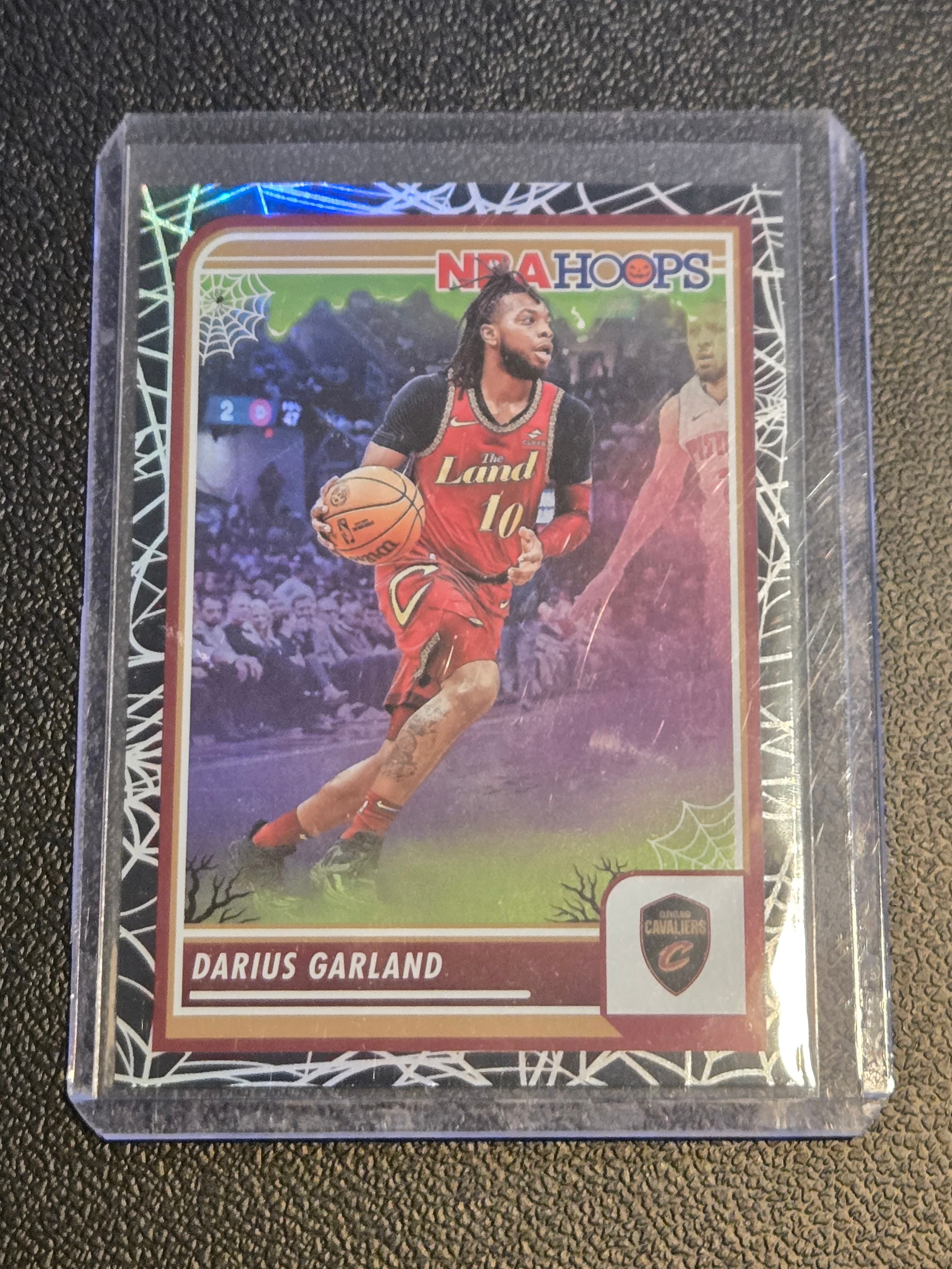 2023-24 Hoops Haunted Hoops #135 Darius Garland Holo Webs - Image 1