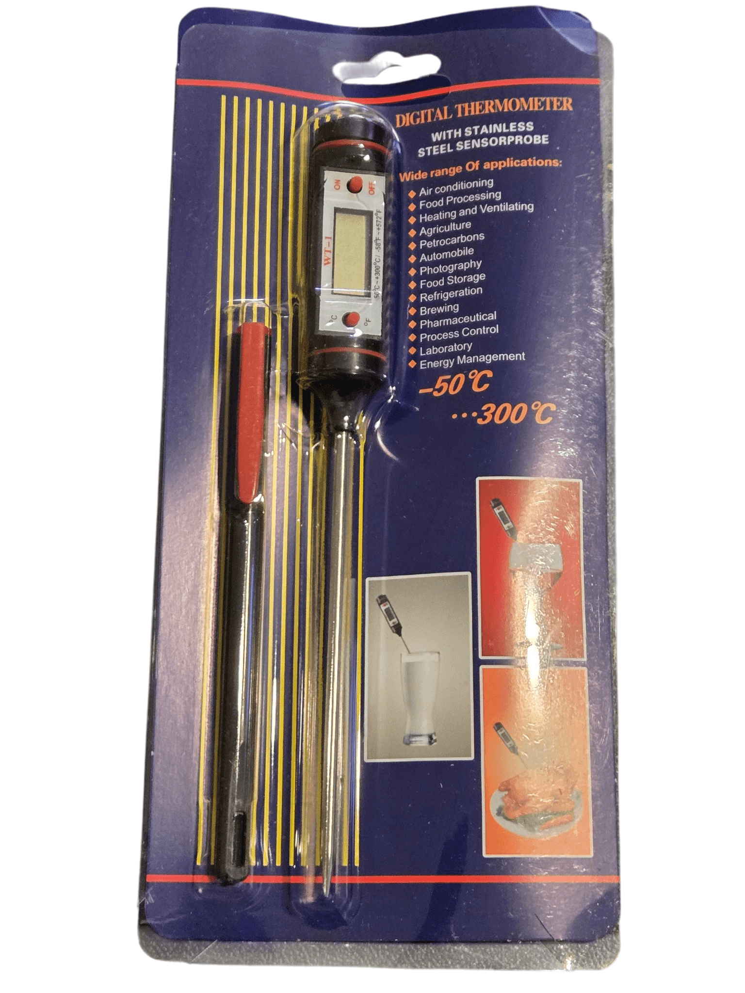 Digital Thermometer WT-1 Stainless Steel Probe LCD -50C to 300C Instant Read - Image 1