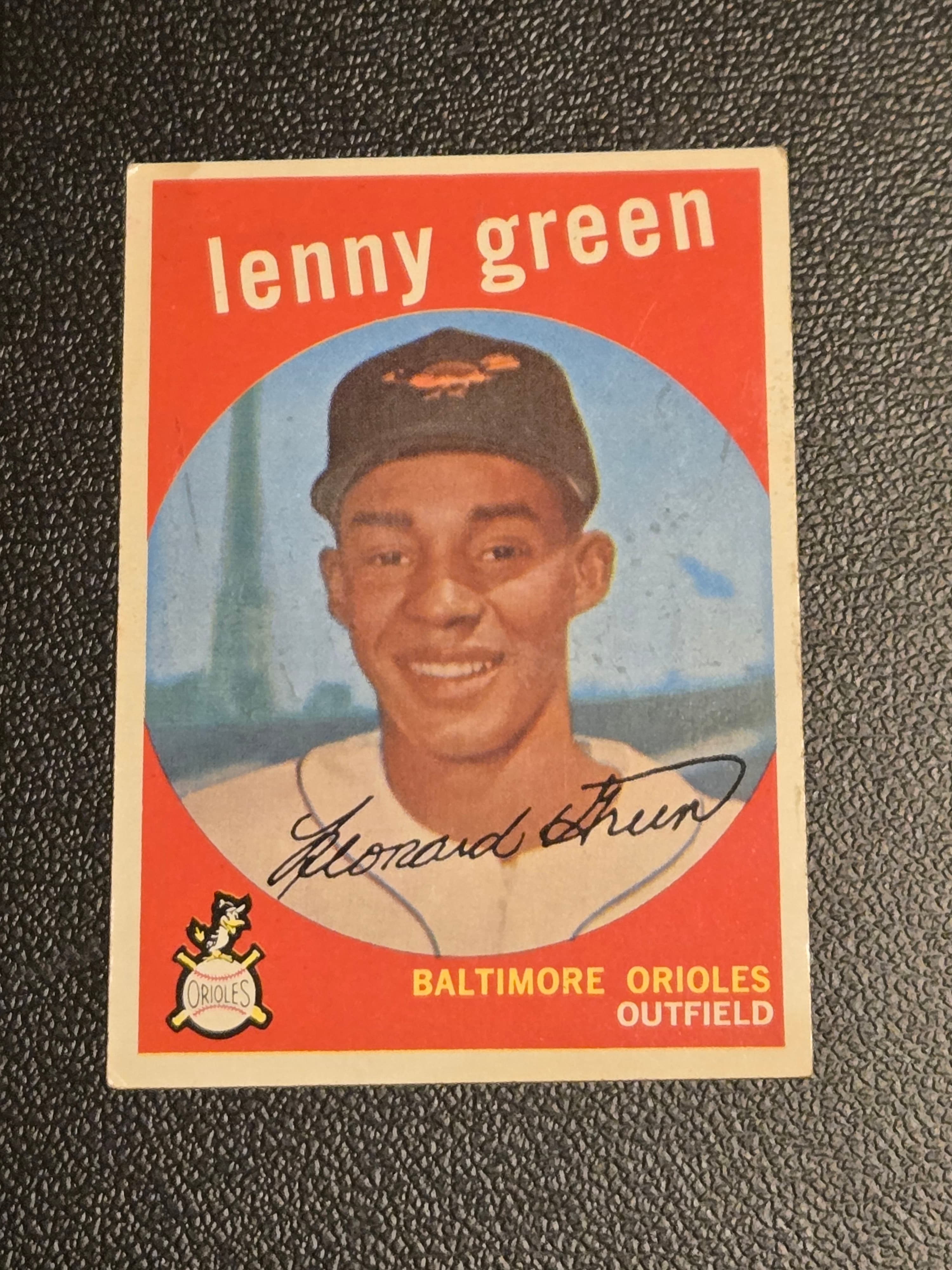 1959 Topps #209a Lenny Green White/lighter back - Image 1