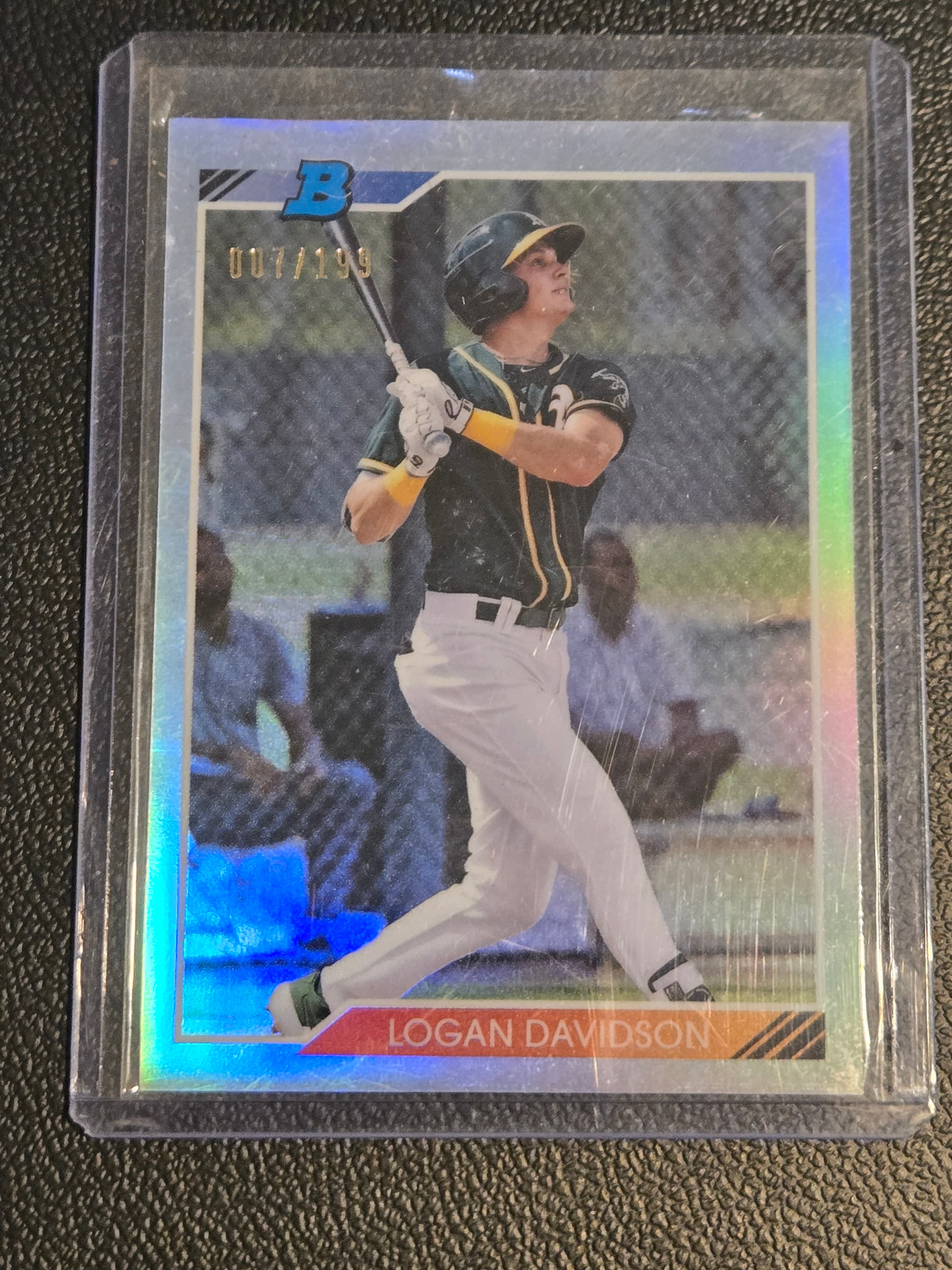 2020 Bowman Heritage #92CP-LD Logan Davidson Chrome Prospects Refractor #/199 - Image 1