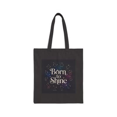 Born to Shine Cotton Canvas Tote Bag | Inspirational Gift, Eco-Friendly [...] - Image 1