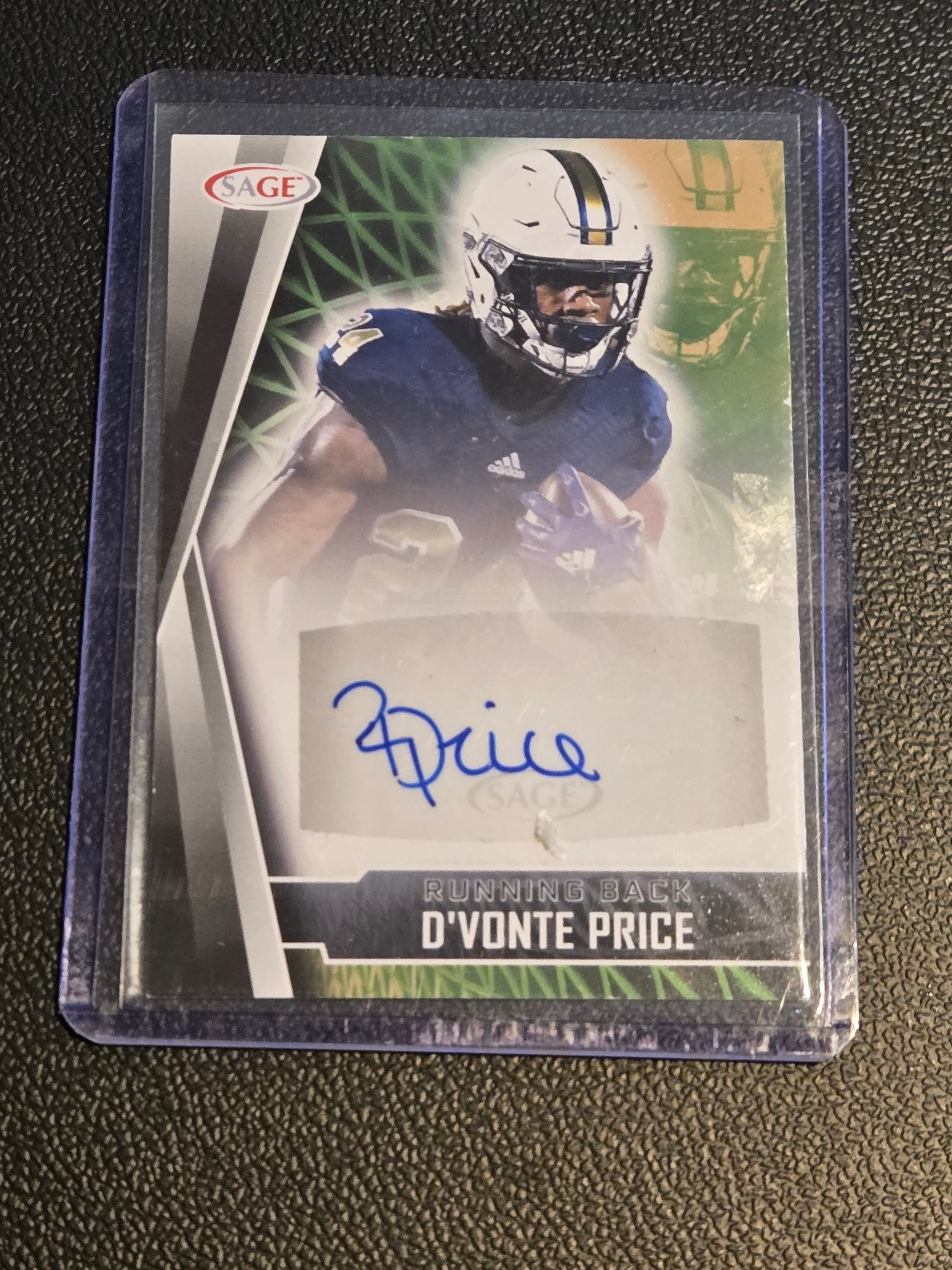 2022 SAGE Artistry #A-DVP D'Vonte Price Autographs Green - Image 1