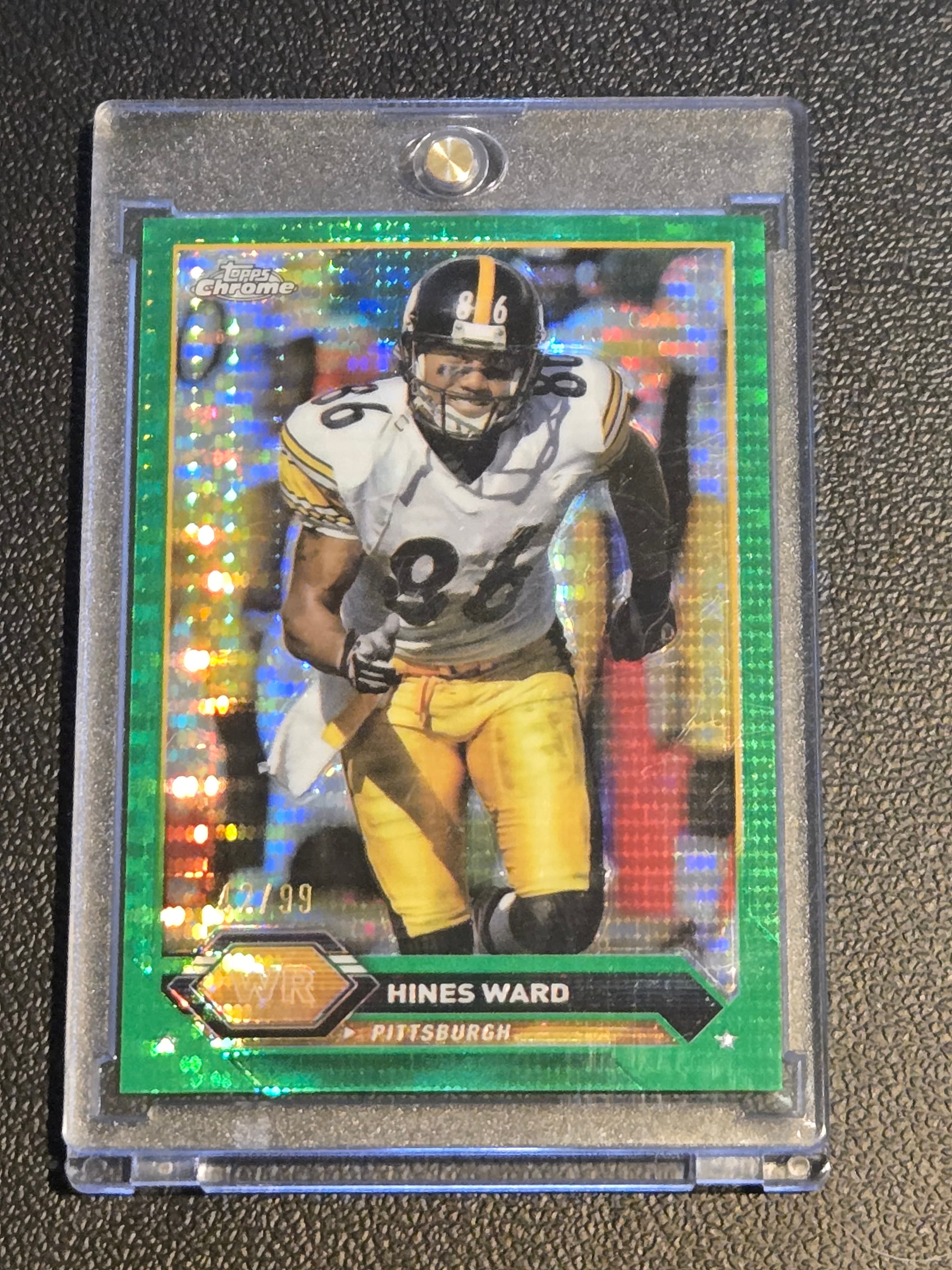 2023 Topps Composite #8 Hines Ward Topps Chrome Green Sonar Refractor 42/99 - Image 1