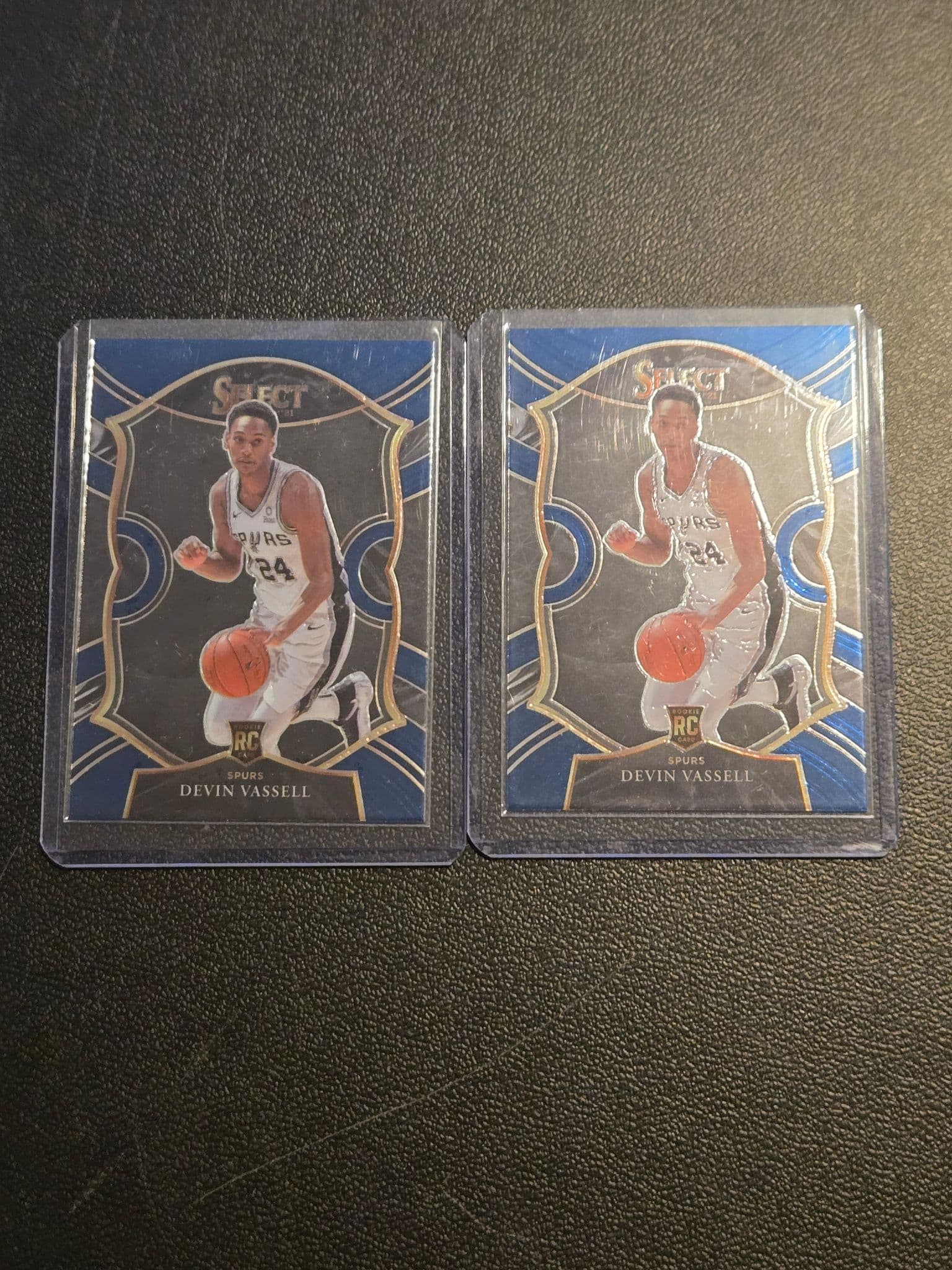 2020-21 Panini Select Devin Vassell RC Spurs #71 Lot of 2 Blue Card Concourse - Image 1