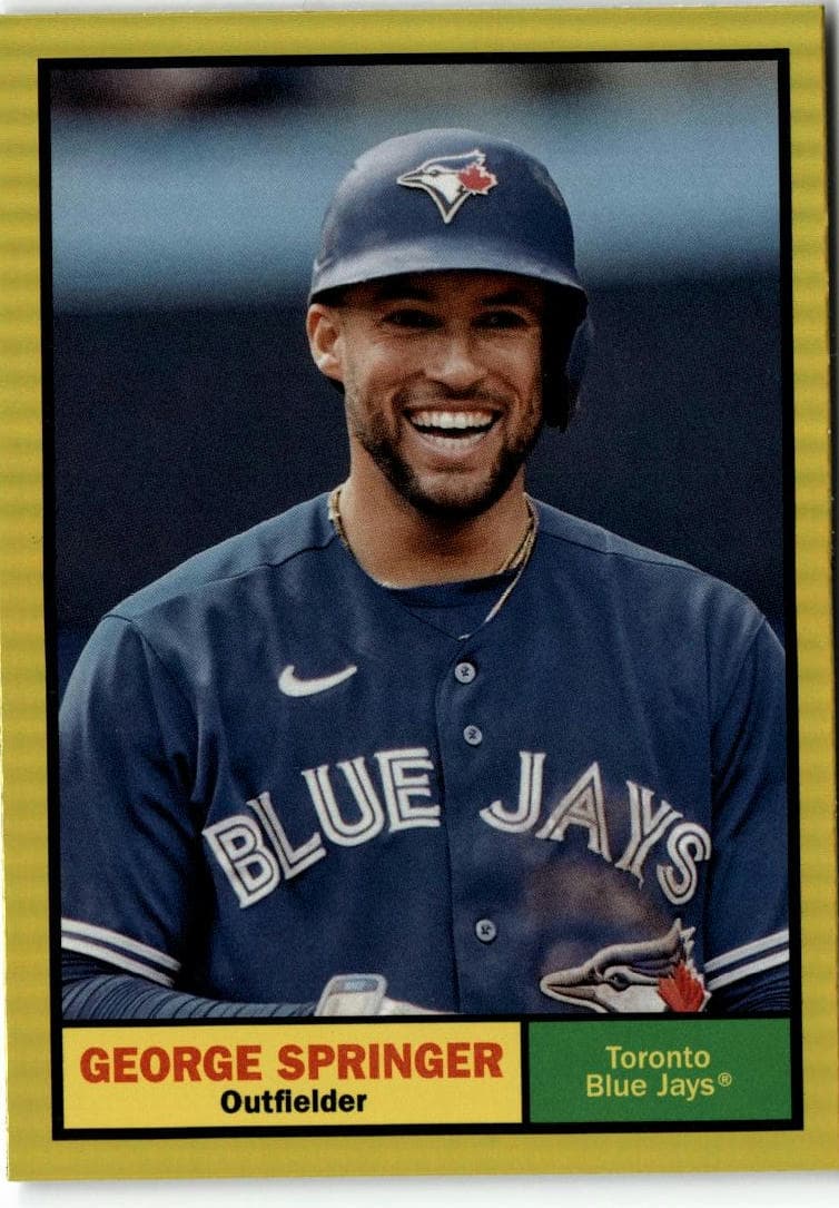 2024 Topps Archives #38 George Springer Yellow Foilboard - Image 1