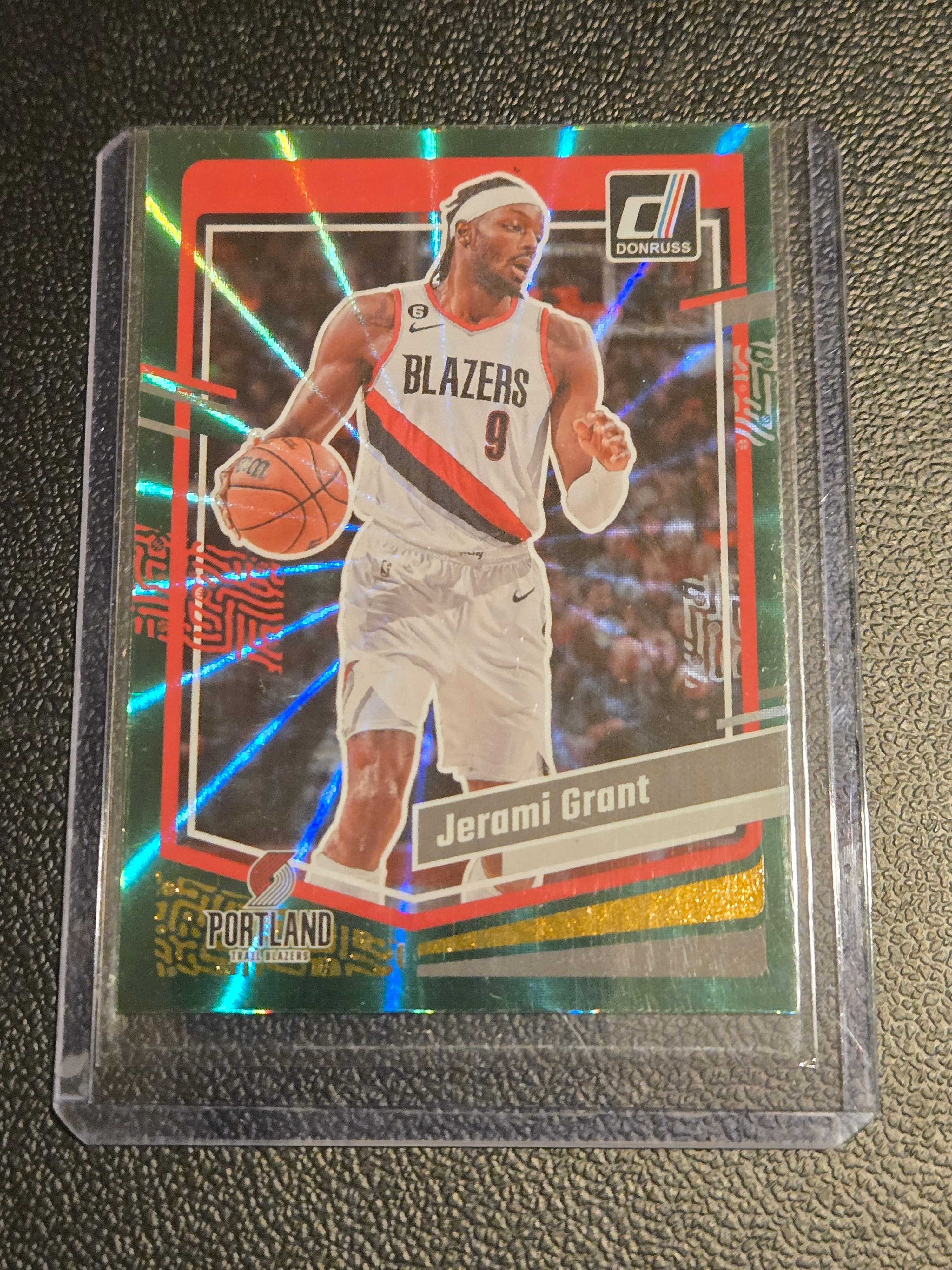 2023-24 Donruss #102 Jerami Grant Green Laser Holo - Image 1