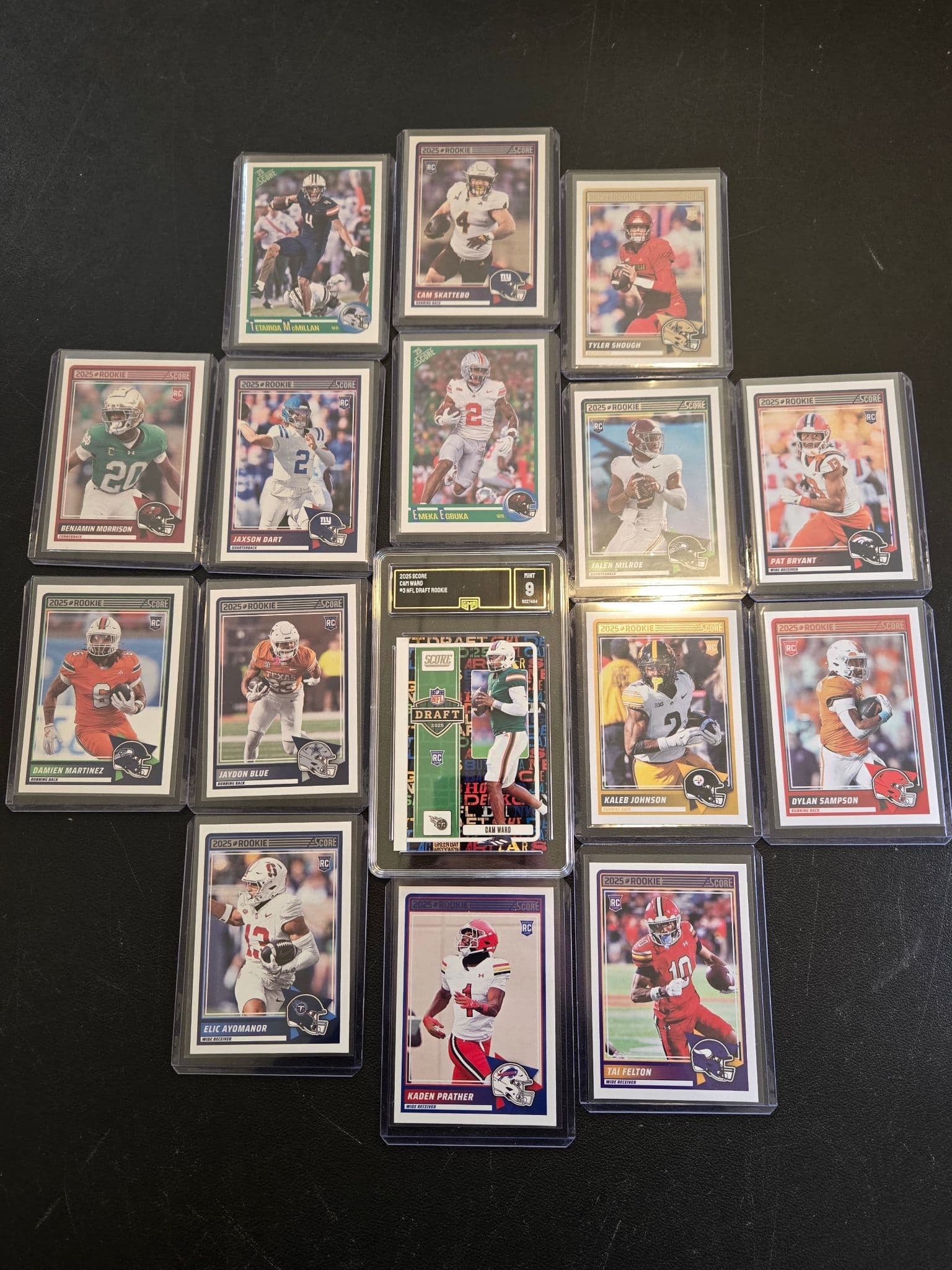 2025 Score Rookie Football Card Lot 16 RCs Cam Ward Draft Insert GMA 9 Assorted - Image 1