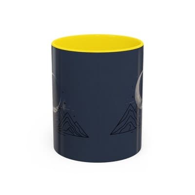 Midnight Mountain Moon Mug, Ceramic Cup, 11oz 15oz Tea Cup, Kitchen Decor Gift, - Image 1