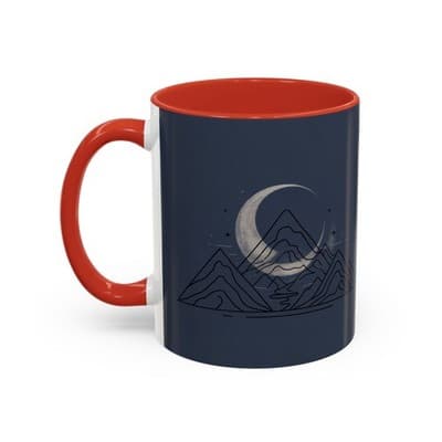 Midnight Mountain Moon Mug, Ceramic Cup, 11oz 15oz Tea Cup, Kitchen Decor Gift, - Thumbnail 7