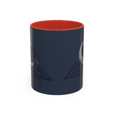 Midnight Mountain Moon Mug, Ceramic Cup, 11oz 15oz Tea Cup, Kitchen Decor Gift, - Thumbnail 5