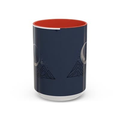Midnight Mountain Moon Mug, Ceramic Cup, 11oz 15oz Tea Cup, Kitchen Decor Gift, - Image 1