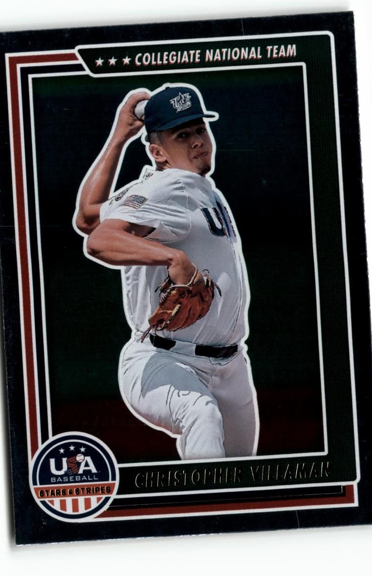 2022 Panini Stars & Stripes USA Baseball #45 Christopher Villaman Longevity - Image 1