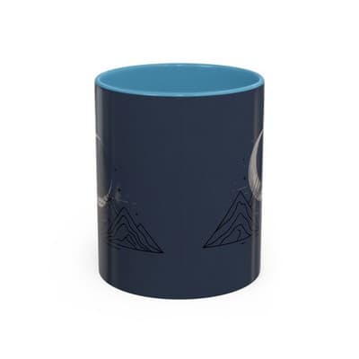Midnight Mountain Moon Mug, Ceramic Cup, 11oz 15oz Tea Cup, Kitchen Decor Gift, - Thumbnail 5