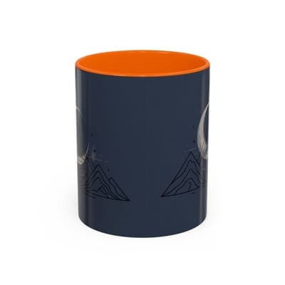 Midnight Mountain Moon Mug, Ceramic Cup, 11oz 15oz Tea Cup, Kitchen Decor Gift, - Image 1