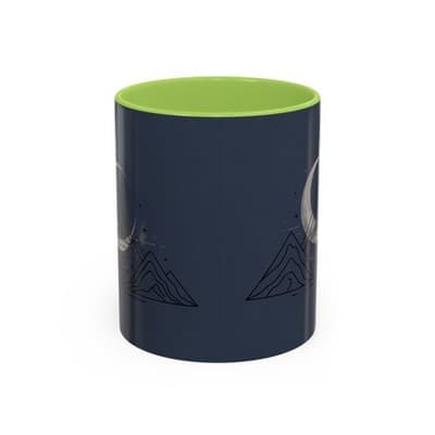 Midnight Mountain Moon Mug, Ceramic Cup, 11oz 15oz Tea Cup, Kitchen Decor Gift, - Image 1