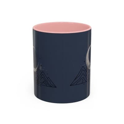 Midnight Mountain Moon Mug, Ceramic Cup, 11oz 15oz Tea Cup, Kitchen Decor Gift, - Thumbnail 5