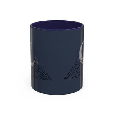 Midnight Mountain Moon Mug, Ceramic Cup, 11oz 15oz Tea Cup, Kitchen Decor Gift, - Image 1