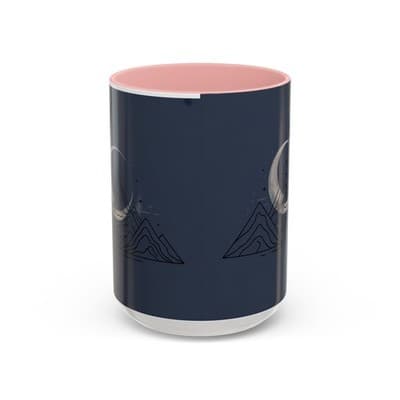 Midnight Mountain Moon Mug, Ceramic Cup, 11oz 15oz Tea Cup, Kitchen Decor Gift, - Image 1