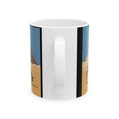 Pyramid Adventure Mug, Desert Landscape Coffee Cup - Unique Ceramic Drinkware, - Thumbnail 2