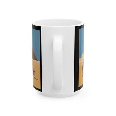 Pyramid Adventure Mug, Desert Landscape Coffee Cup - Unique Ceramic Drinkware, - Thumbnail 2