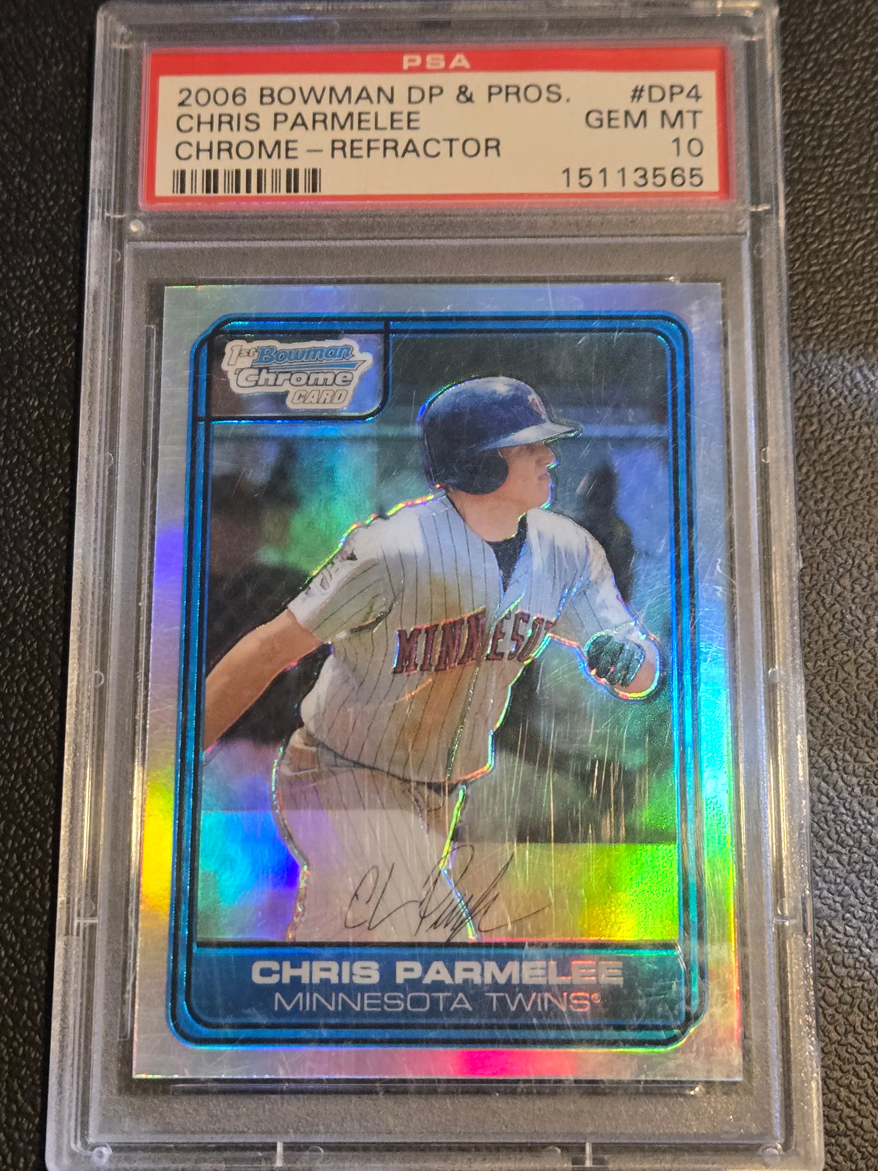 2006 Bowman Chrome Draft Picks #DP4 Chris Parmelee Draft Picks-Refractor PSA 10 - Image 1