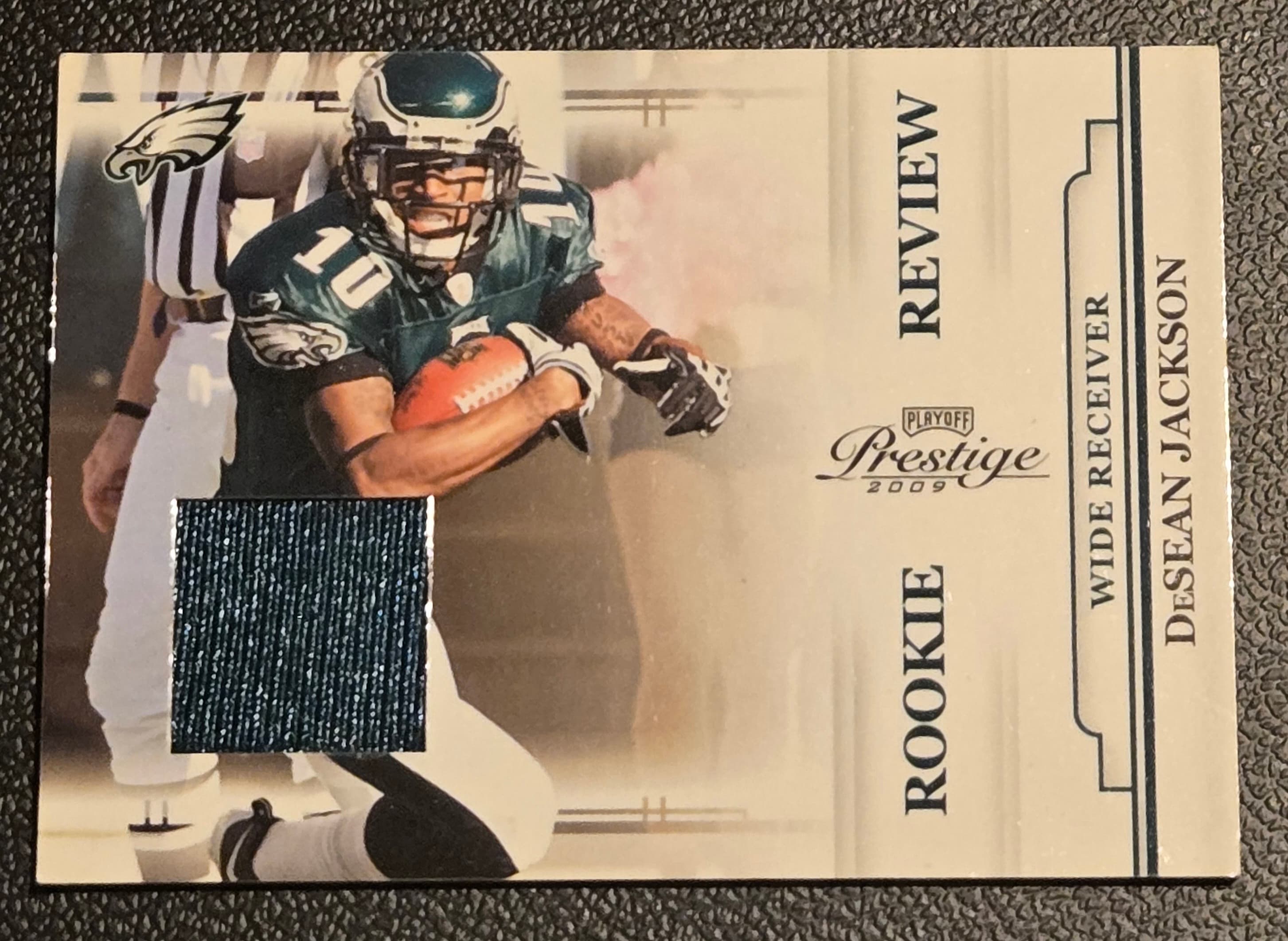 2009 Playoff Prestige #12 DeSean Jackson Rookie Review Materials - Image 1