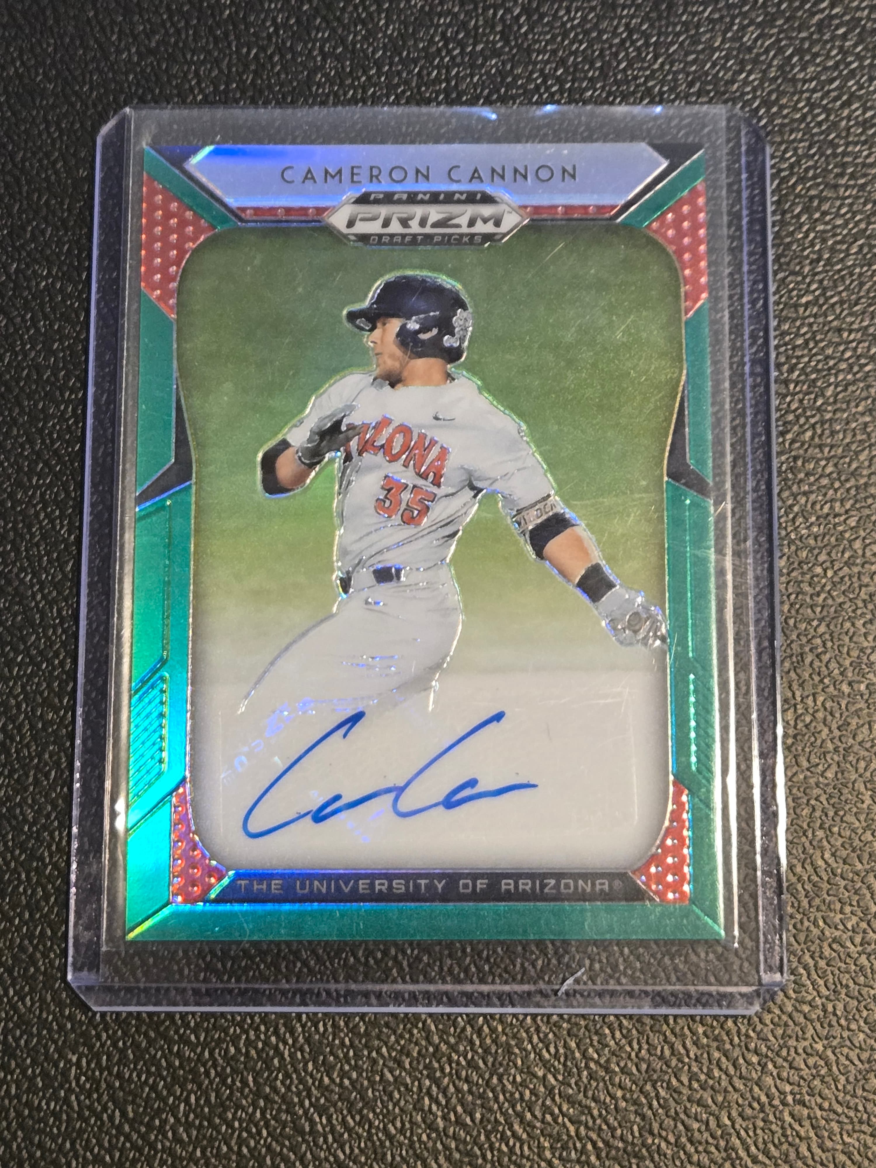 2019 Panini Prizm Draft Picks #67 Cameron Cannon Autographs Green - Image 1