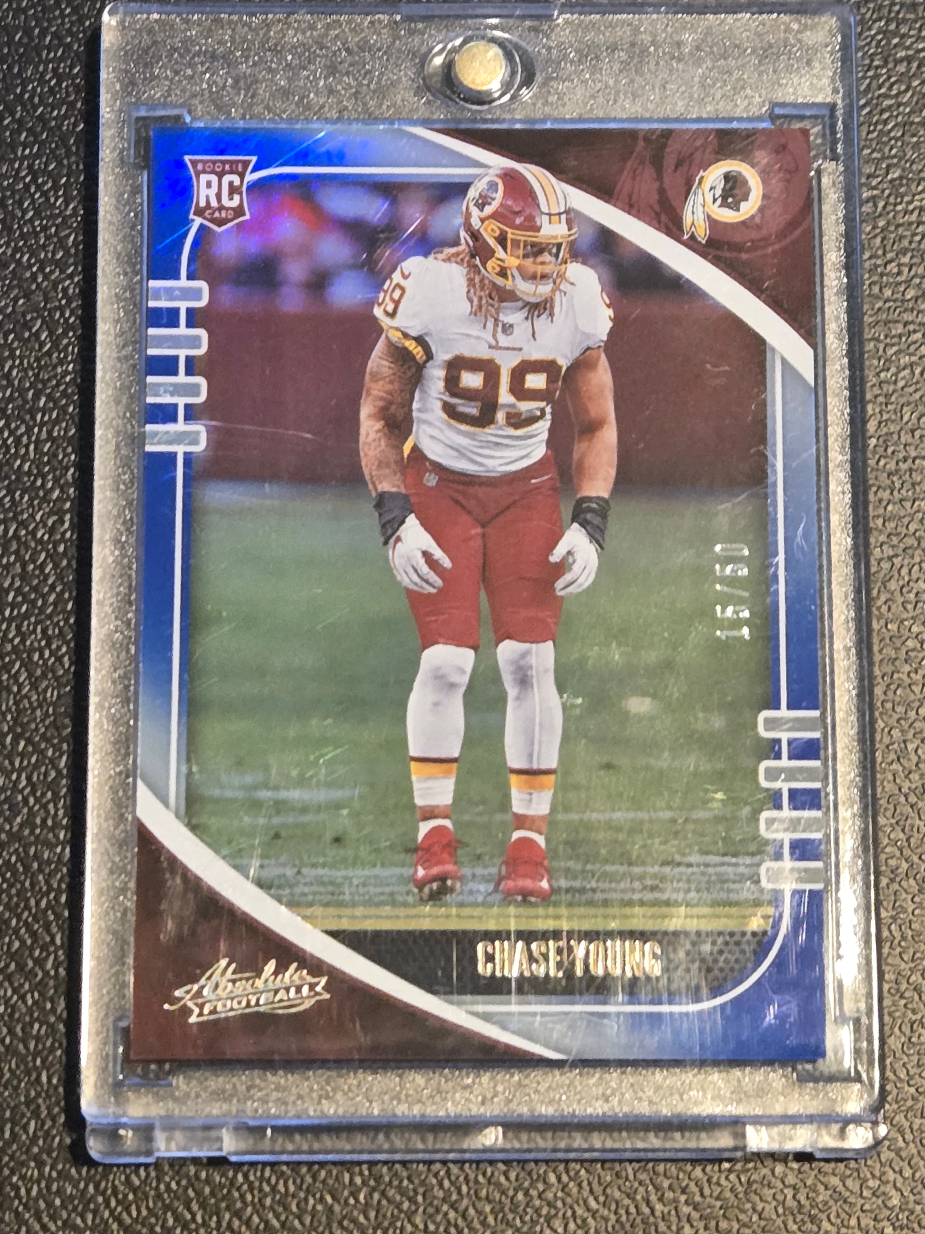 2020 Panini Absolute #117 Chase Young Spectrum Blue #/50 - Image 1