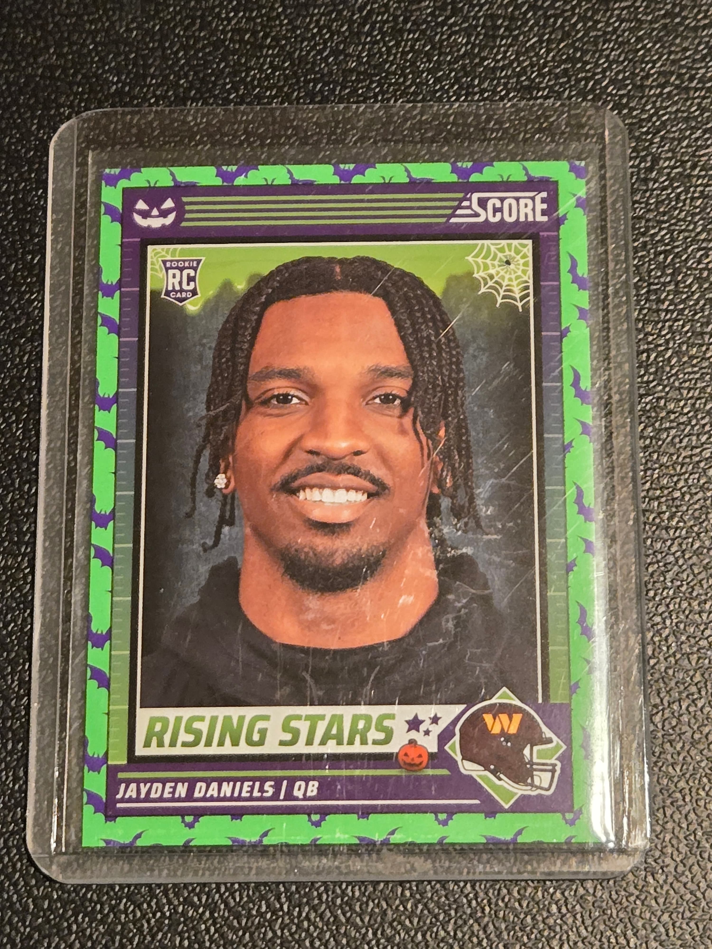 2024 Score-A-Treat #26 Jayden Daniels A-Treat - Rising Stars Green Bats - Image 1