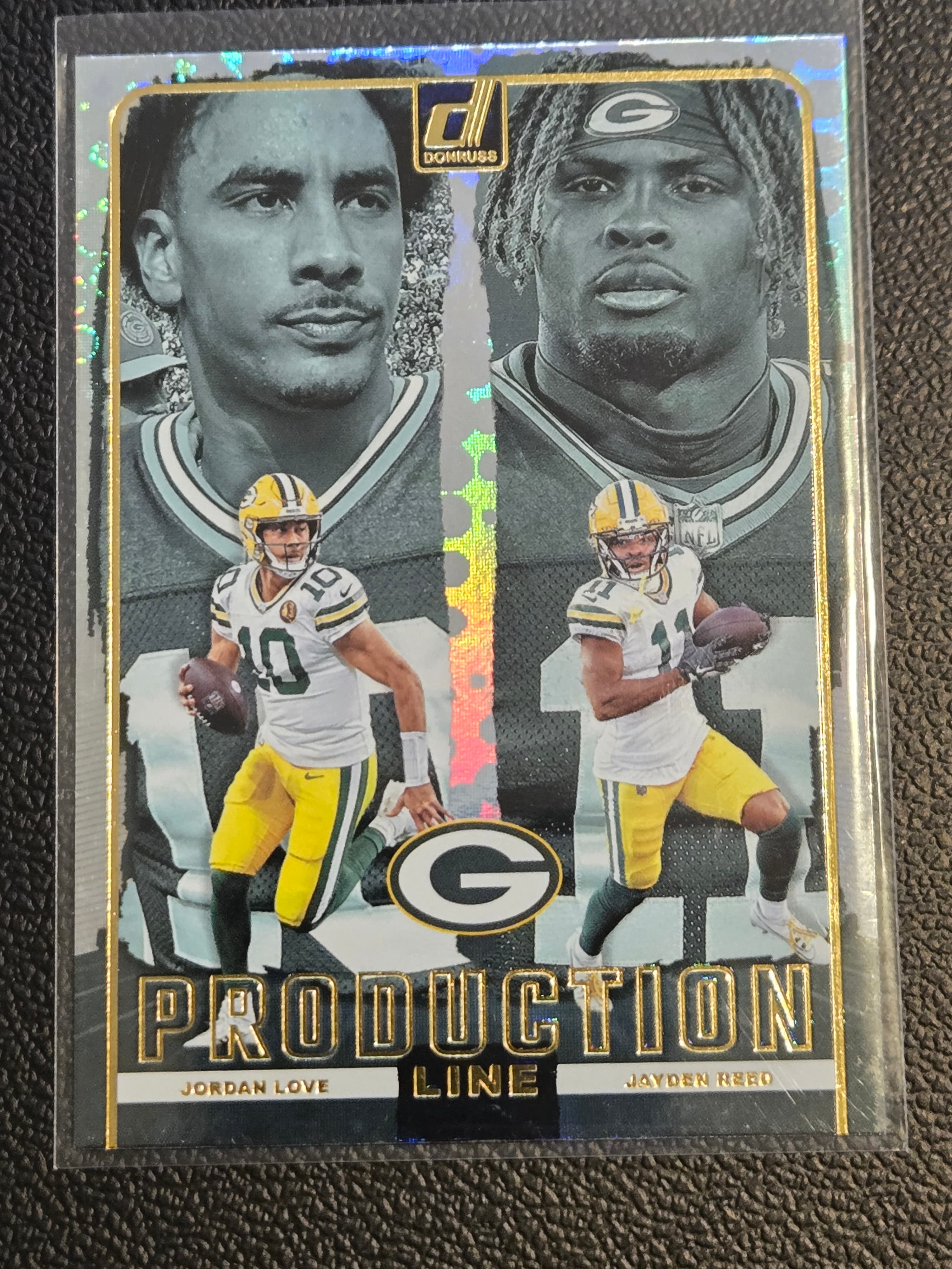 2024 Donruss #12 Jordan Love / Jayden Reed Production Line - Image 1