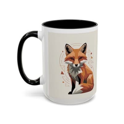 Stylish Fox Accent Coffee Mug - Perfect Gift for Fox Lovers, Unique Home - Thumbnail 3