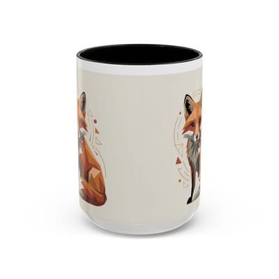 Stylish Fox Accent Coffee Mug - Perfect Gift for Fox Lovers, Unique Home - Thumbnail 2