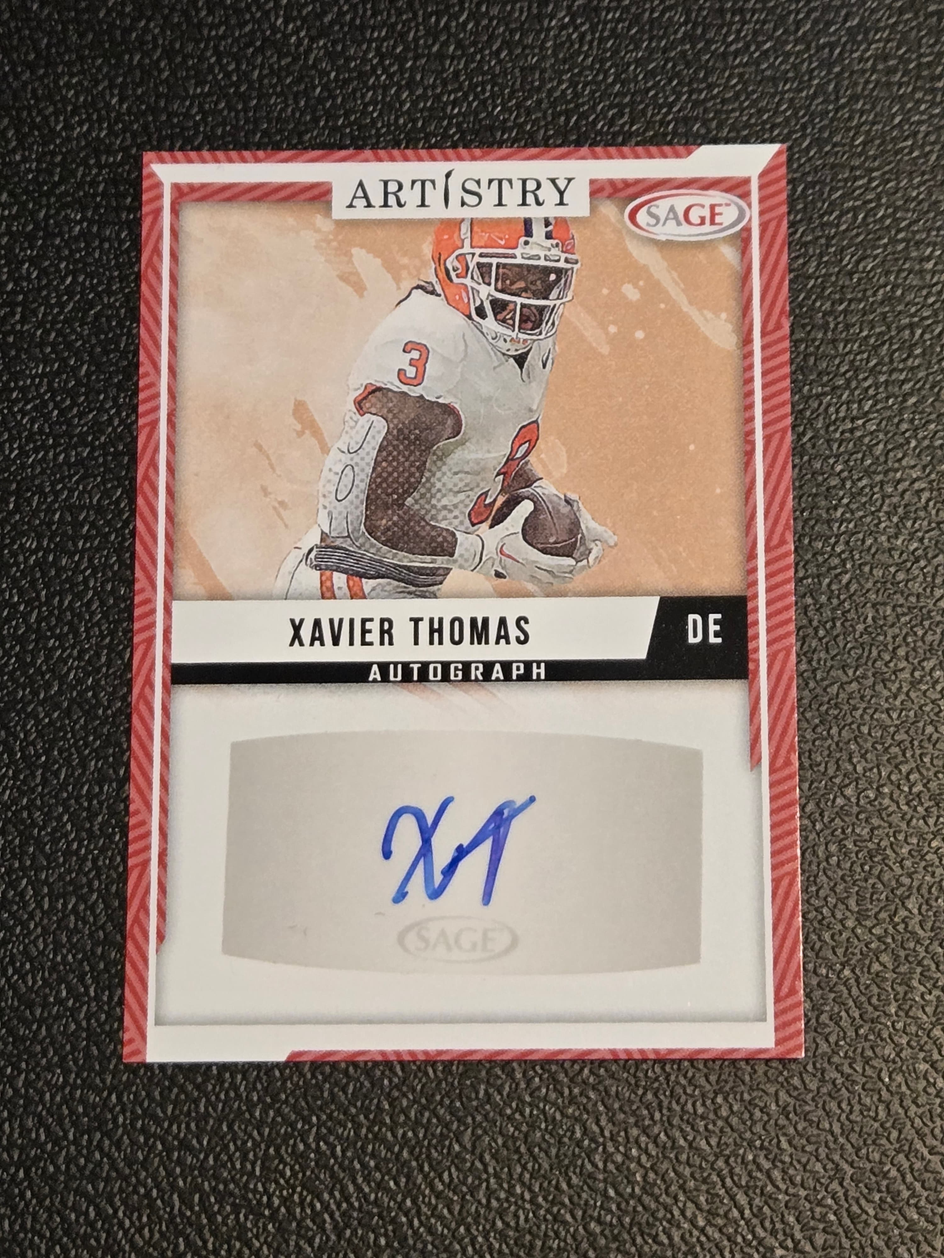2024 SAGE Artistry #ART-XT Xavier Thomas Autographs Red - Image 1
