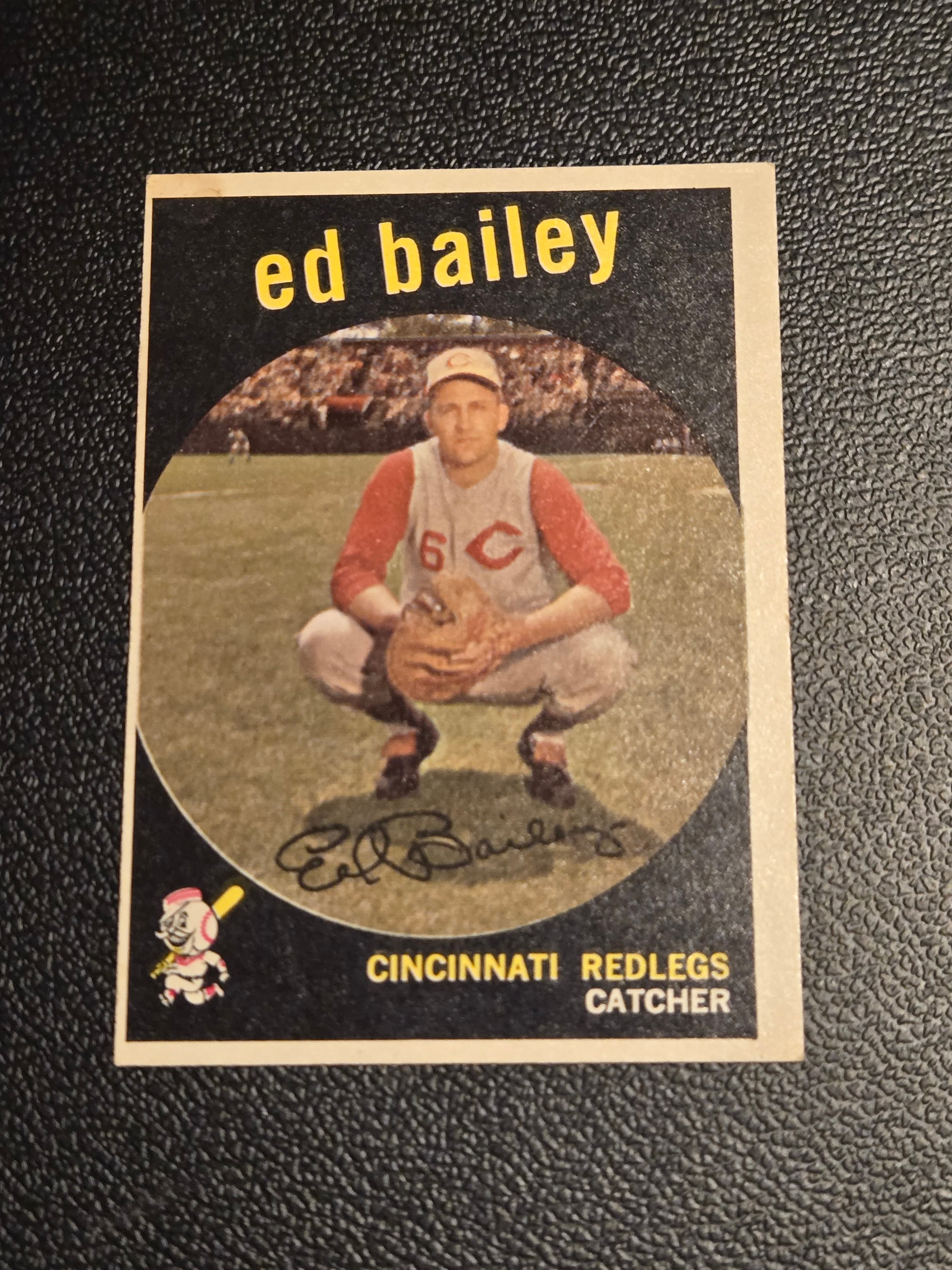 1959 Topps #210b Ed Bailey Gray/darker back - Image 1