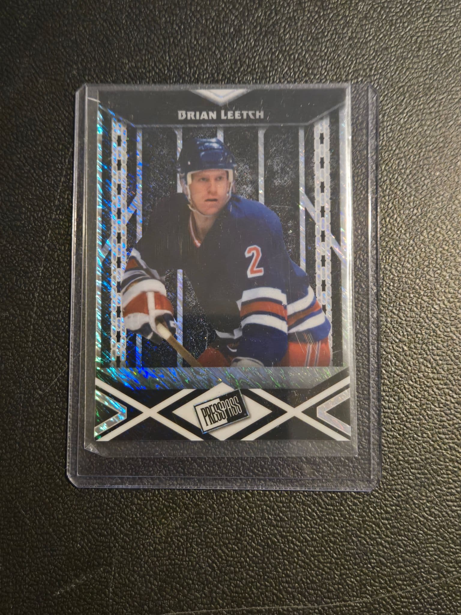 Press Pass Brian Leetch 1/1 Pre-Production Proof Hockey Card New York Rangers - Image 1
