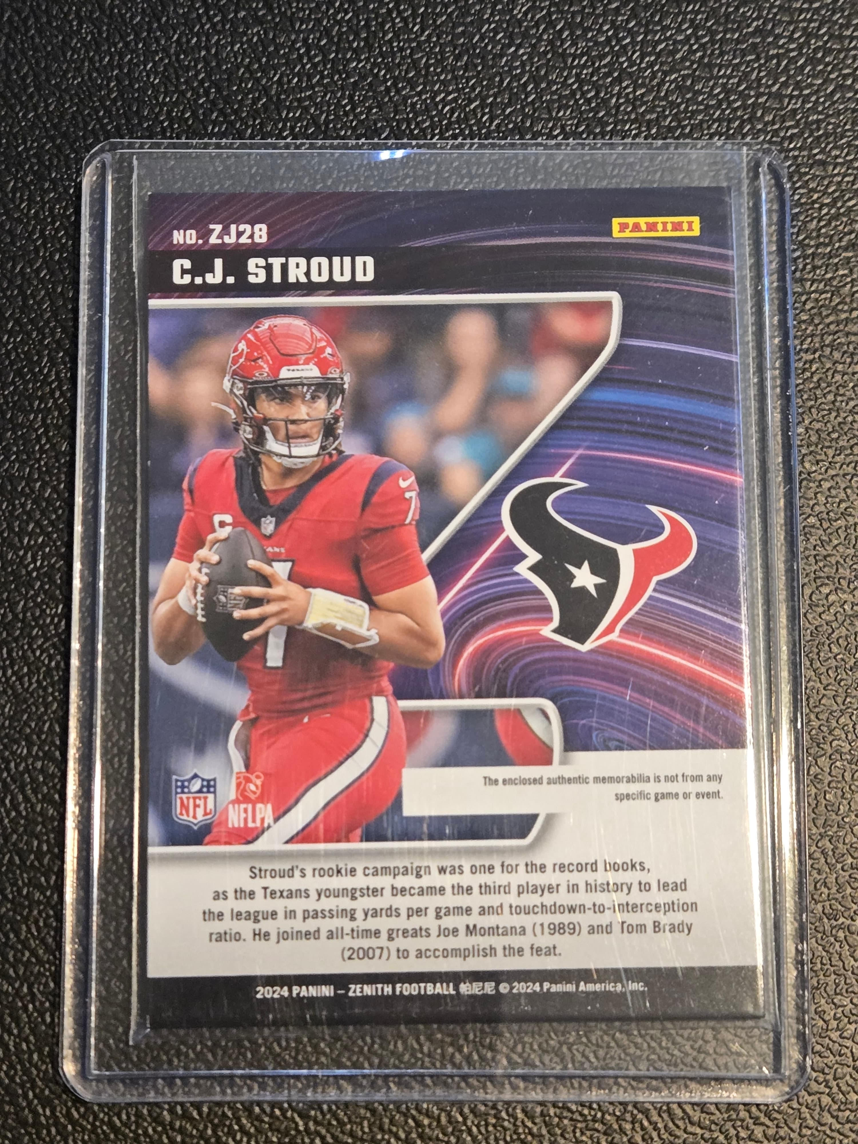 2024 Panini Zenith #ZJ28 C.J. Stroud Z Jersey - Thumbnail 2