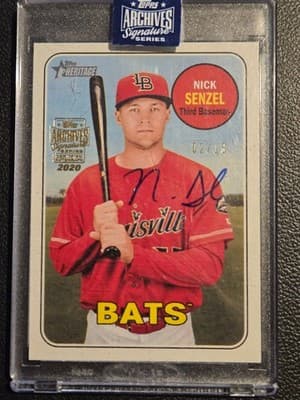 Topps Archives Signature Nick Senzel Autograph 2020 #101 02/13 Louisville BATS - Image 1