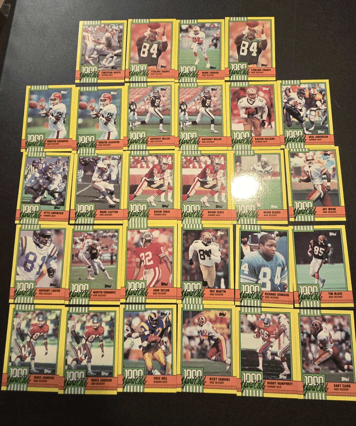 1990 Topps Football 1000 Yard Club Lot of 28 Cards – NFL Stars / Inserts - Image 1