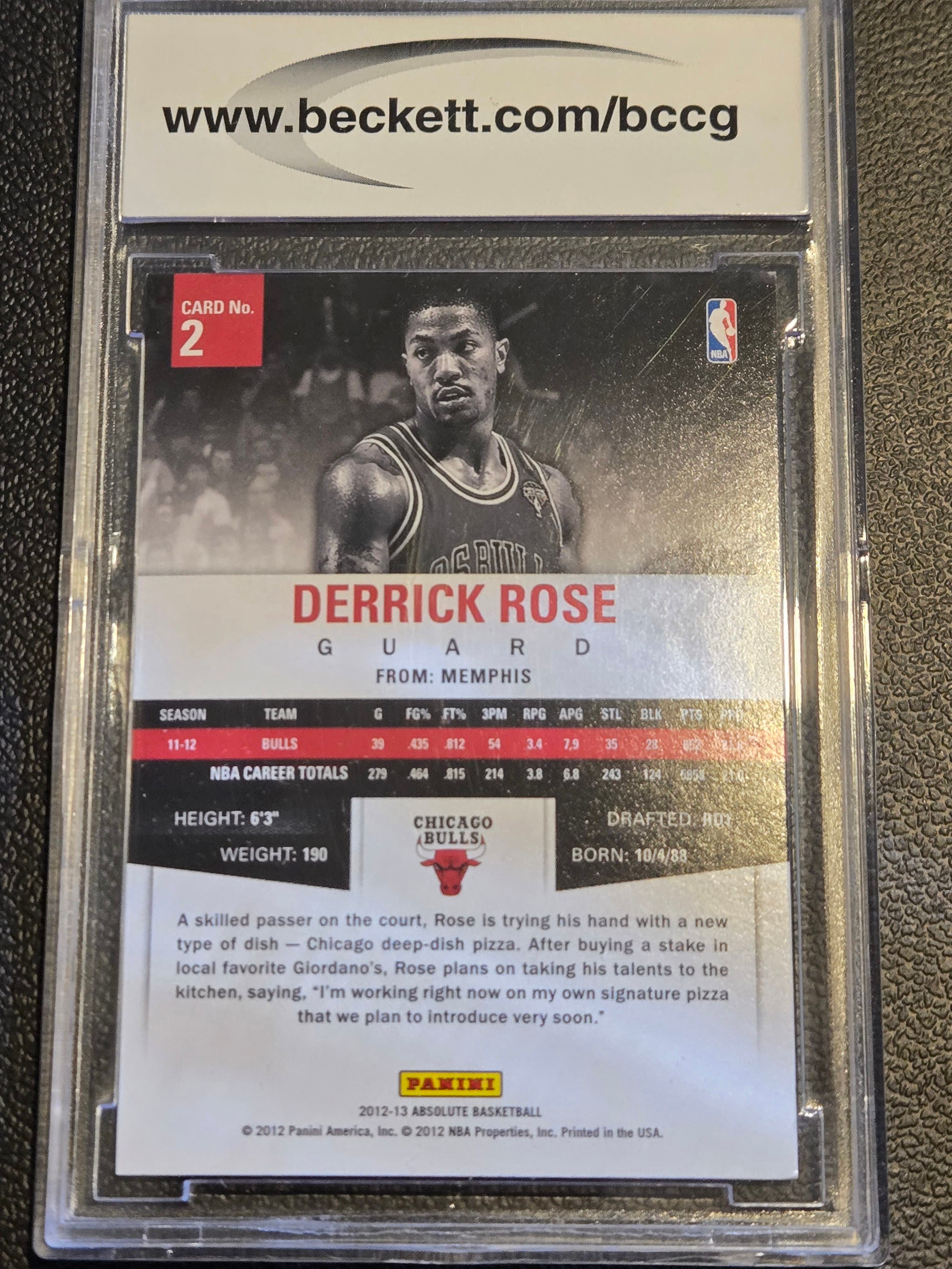 2012-13 Panini Absolute #2 Derrick Rose BCCG 10 - Thumbnail 2