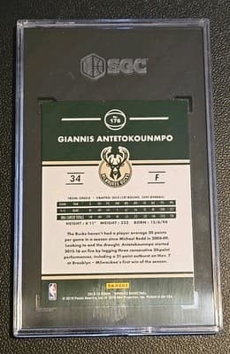 Milwaukee Bucks Hat And SGC Graded Giannis Antetokunmpo Card With 8.5 Lot - Thumbnail 5