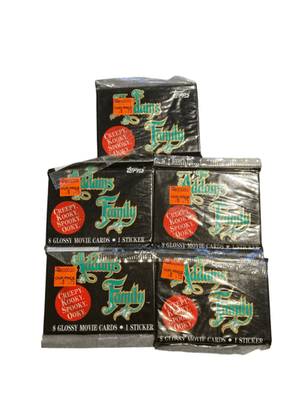 Topps The Addams Family Wax Pack Lot of 5 1991 Sealed Movie 8 Card Packs Sticker - Image 1