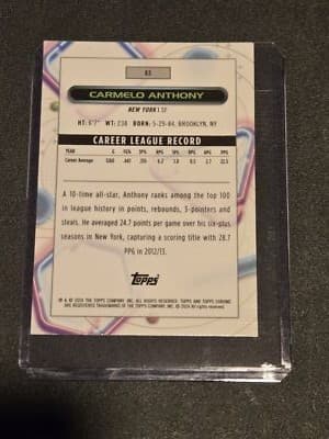 2023-24 Topps Chrome Cosmic #83 Carmelo Anthony - Thumbnail 2