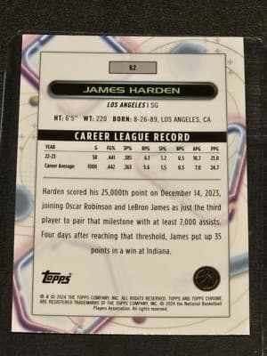 2023-24 Topps Chrome Cosmic #62 James Harden - Thumbnail 2