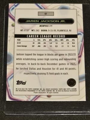 2023-24 Topps Chrome Cosmic #67 Jaren Jackson Jr. - Thumbnail 2