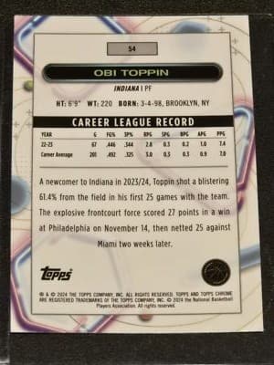 2023-24 Topps Chrome Cosmic #54 Obi Toppin - Thumbnail 2