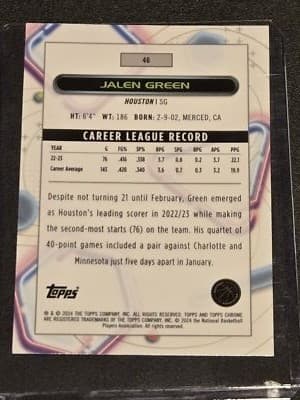 2023-24 Topps Chrome Cosmic #46 Jalen Green - Thumbnail 2