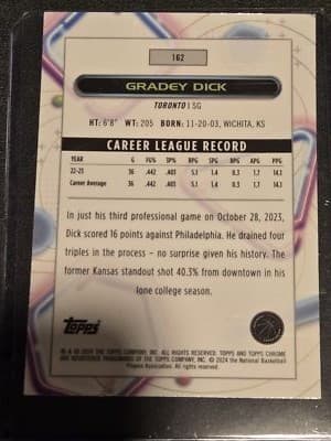 2023-24 Topps Chrome Cosmic #162 Gradey Dick - Thumbnail 2