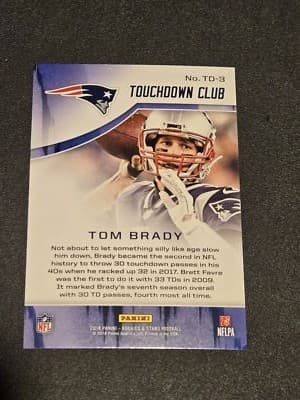 2018 Panini Rookies & Stars #TD-3 Tom Brady Touchdown Club - Thumbnail 2