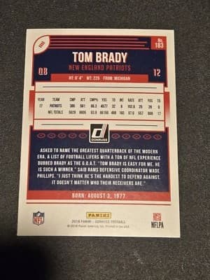 2018 Donruss #183 Tom Brady - Thumbnail 2